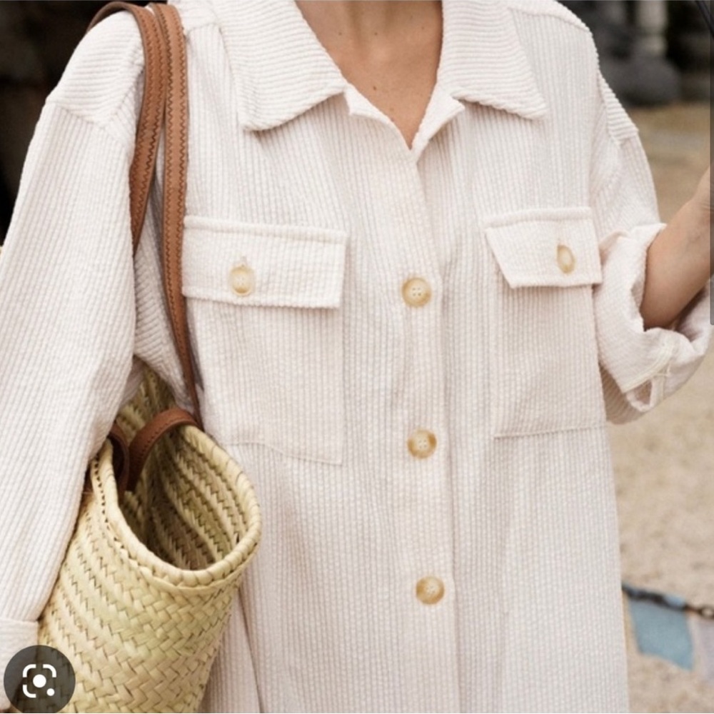 Carly Jean Los Angeles Larson corduroy longline shacket